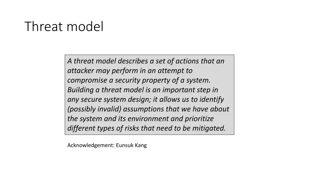 threat model