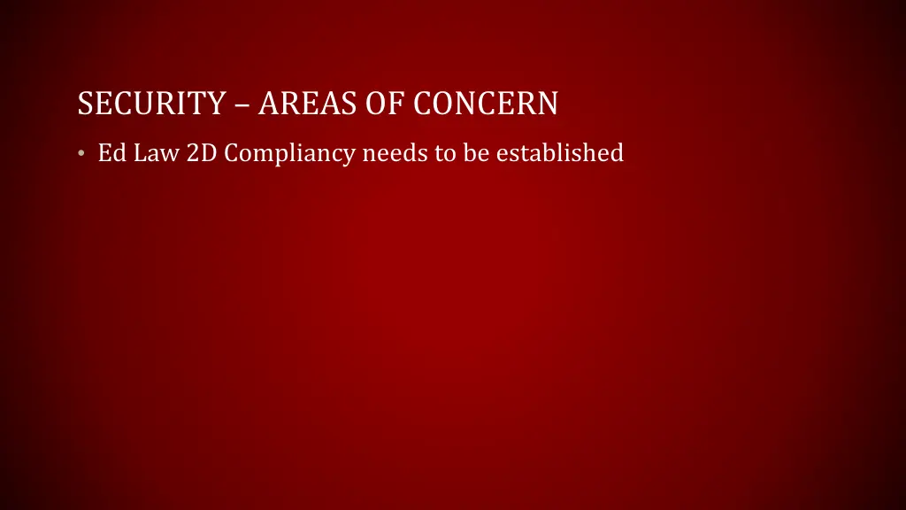 security areas of concern