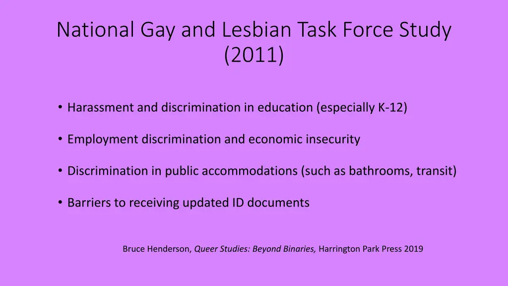 national gay and lesbian task force study 2011