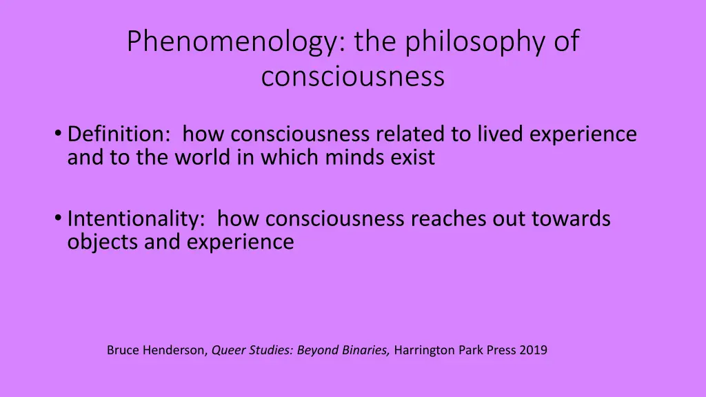 phenomenology the philosophy of consciousness