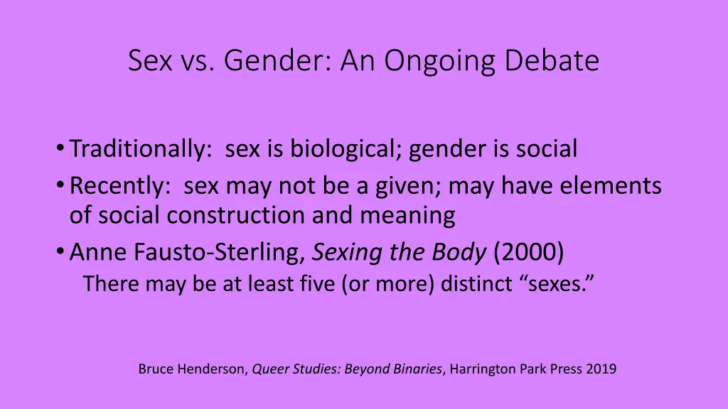 sex vs gender an ongoing debate