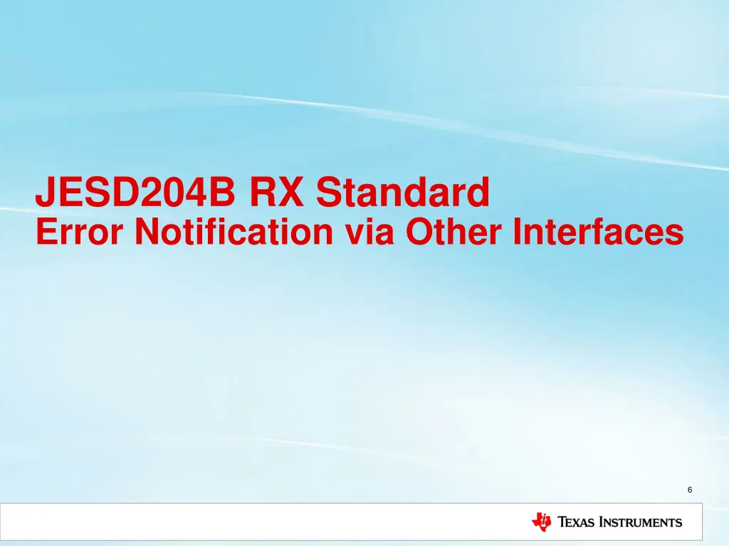 jesd204b rx standard error notification via other