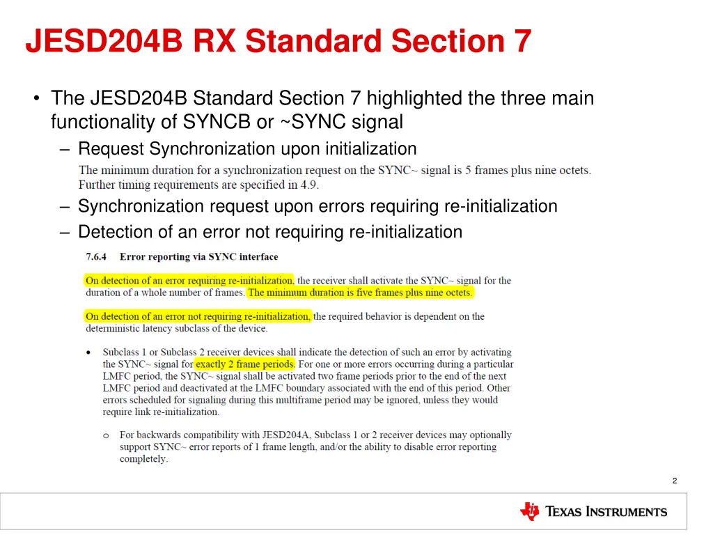 jesd204b rx standard section 7