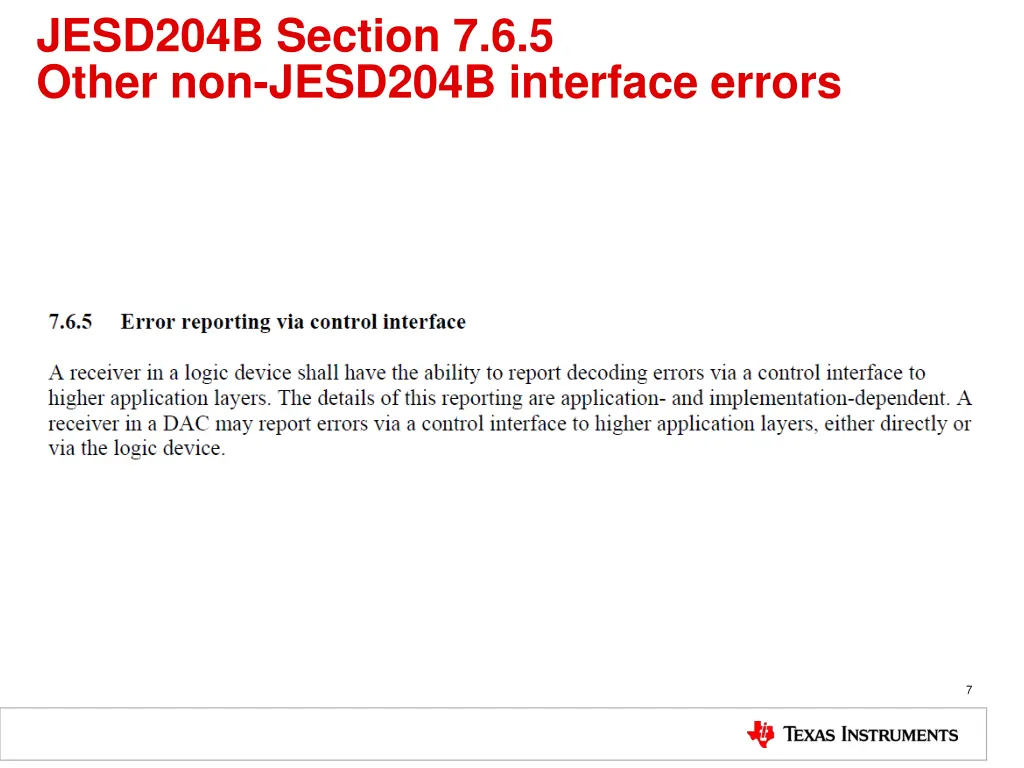 jesd204b section 7 6 5 other non jesd204b