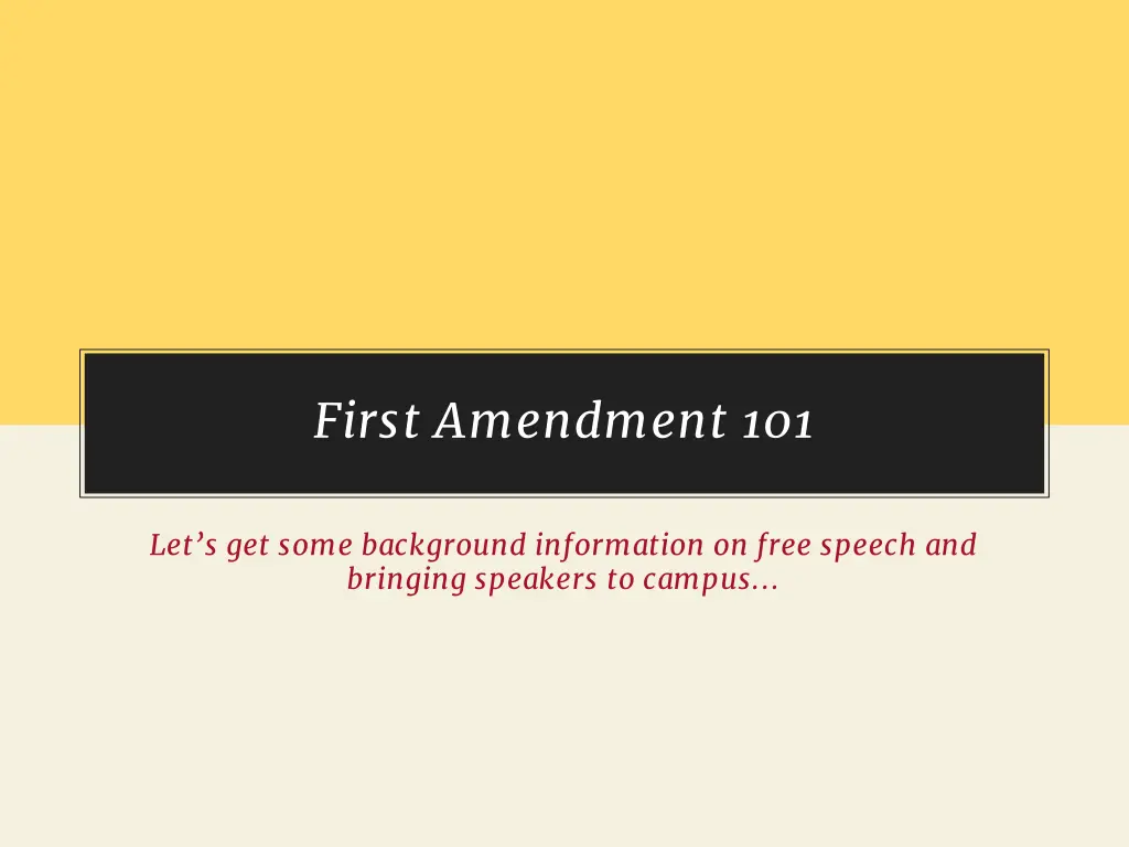 first amendment 101