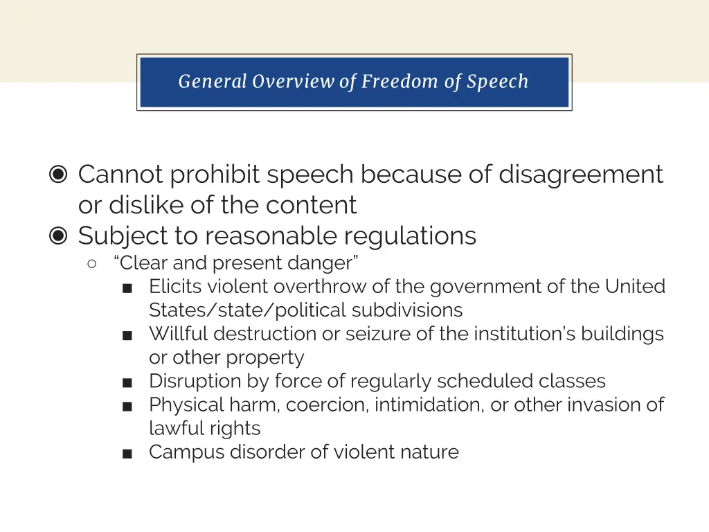 general overview of freedom of speech