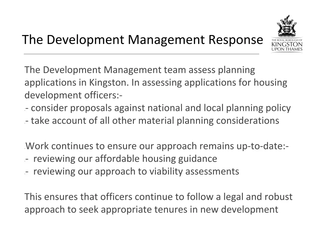 the development management response