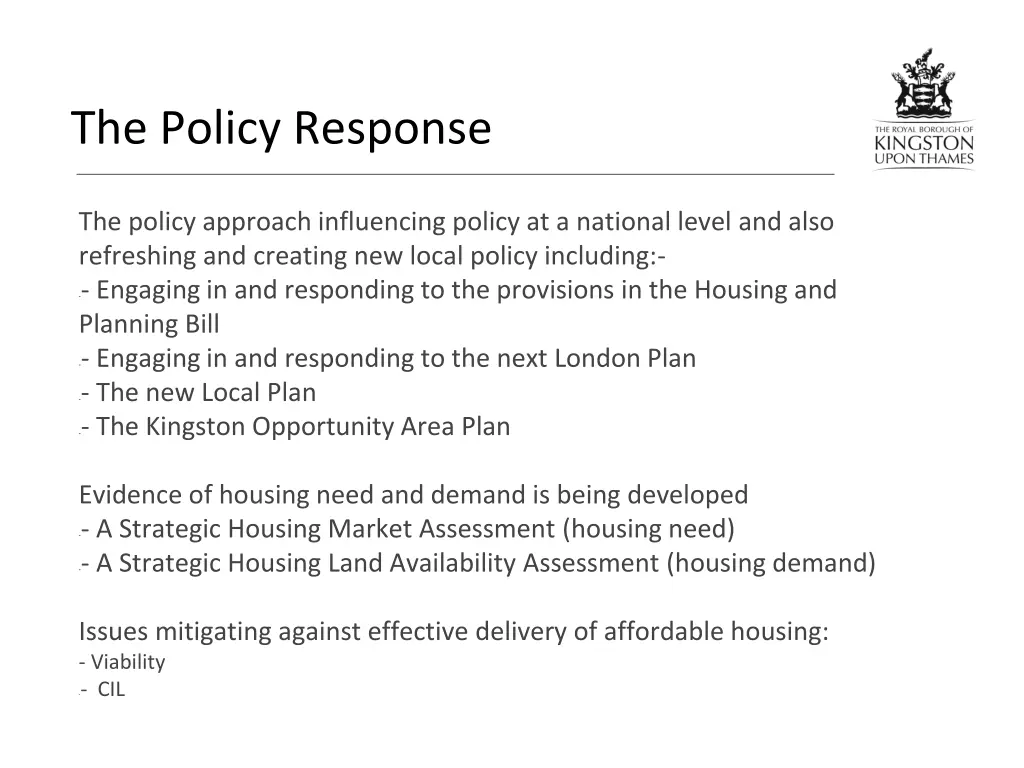 the policy response