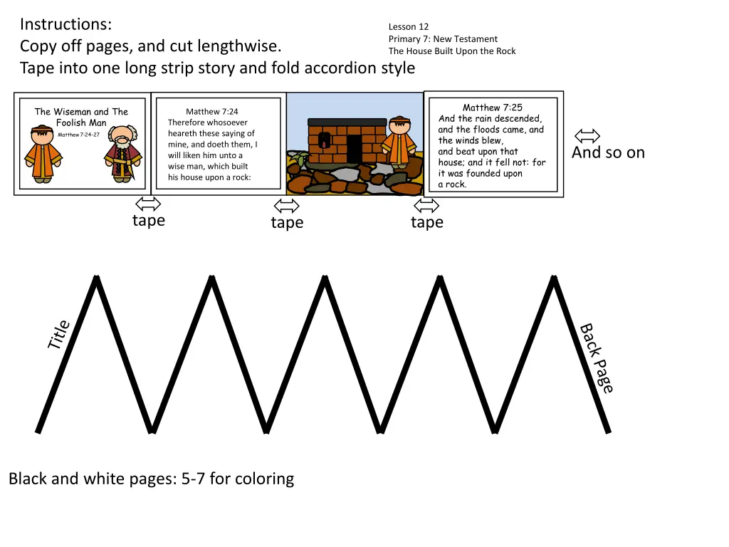 instructions copy off pages and cut lengthwise