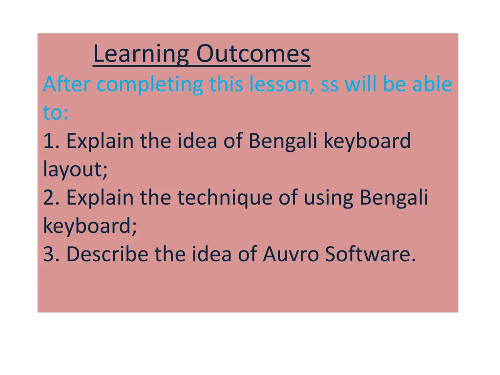 learning outcomes after completing this lesson