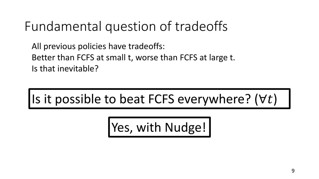 fundamental question of tradeoffs