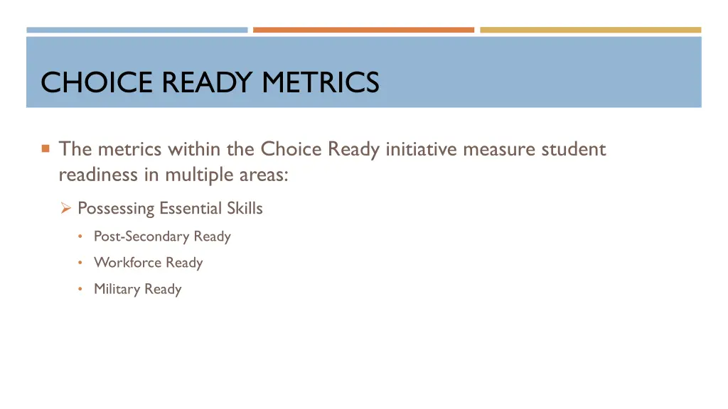 choice ready metrics