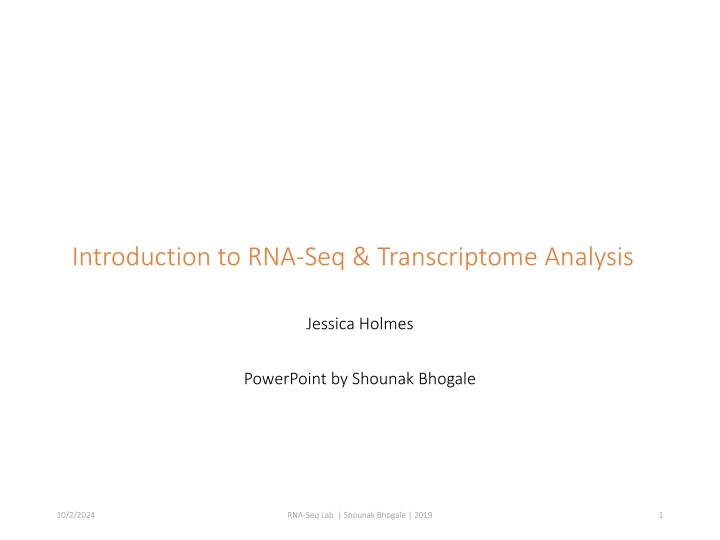 introduction to rna seq transcriptome analysis