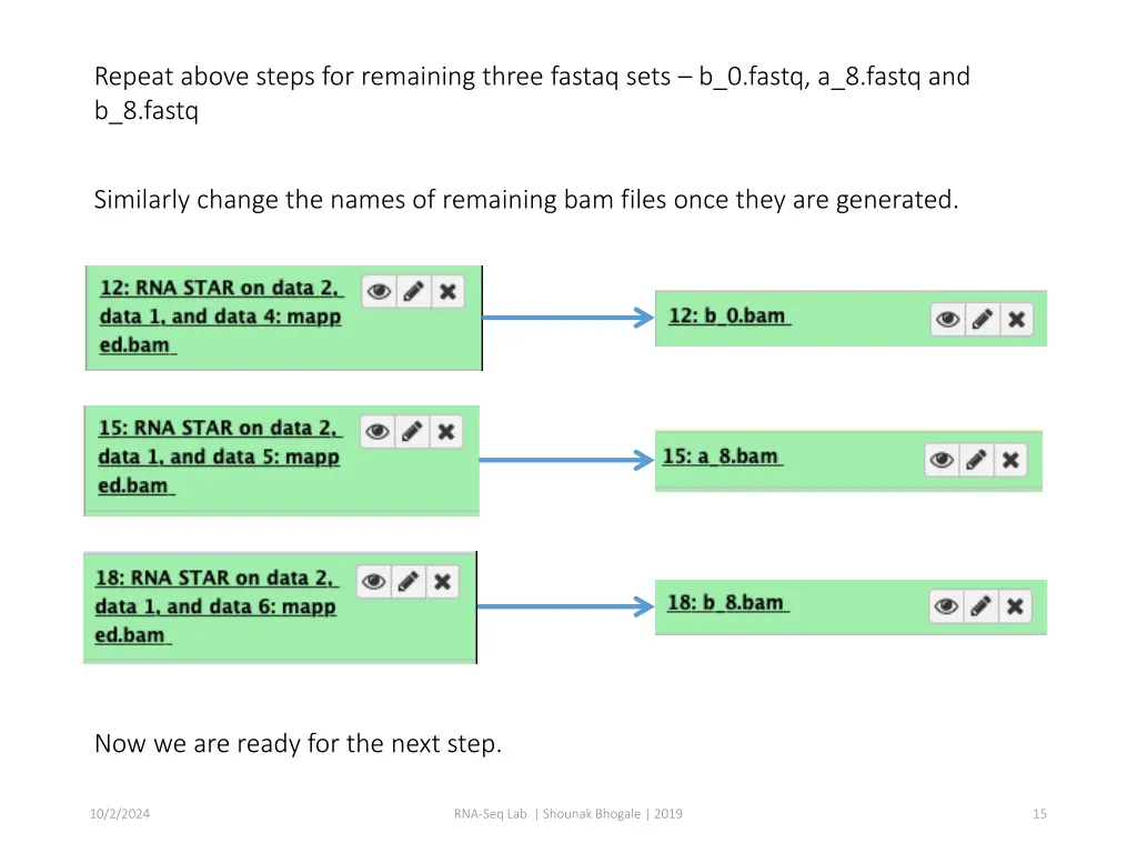 repeat above steps for remaining three fastaq