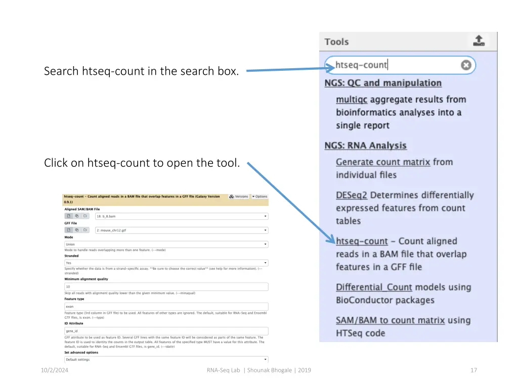 search htseq count in the search box