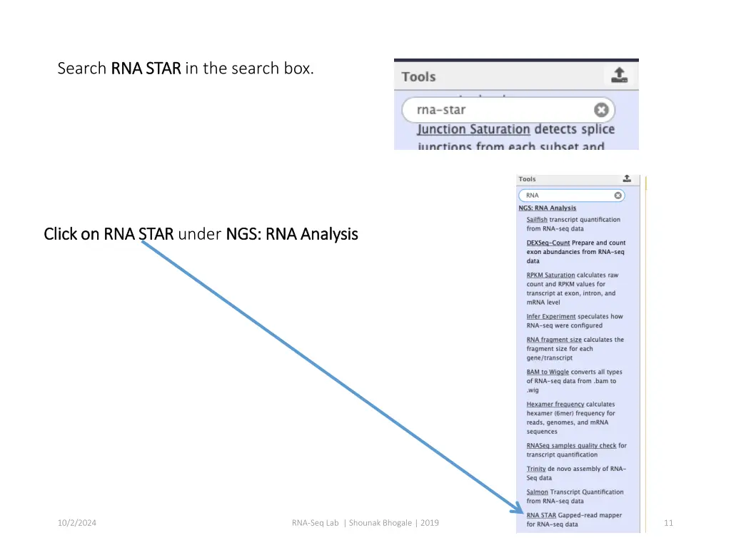 search rna star rna star in the search box