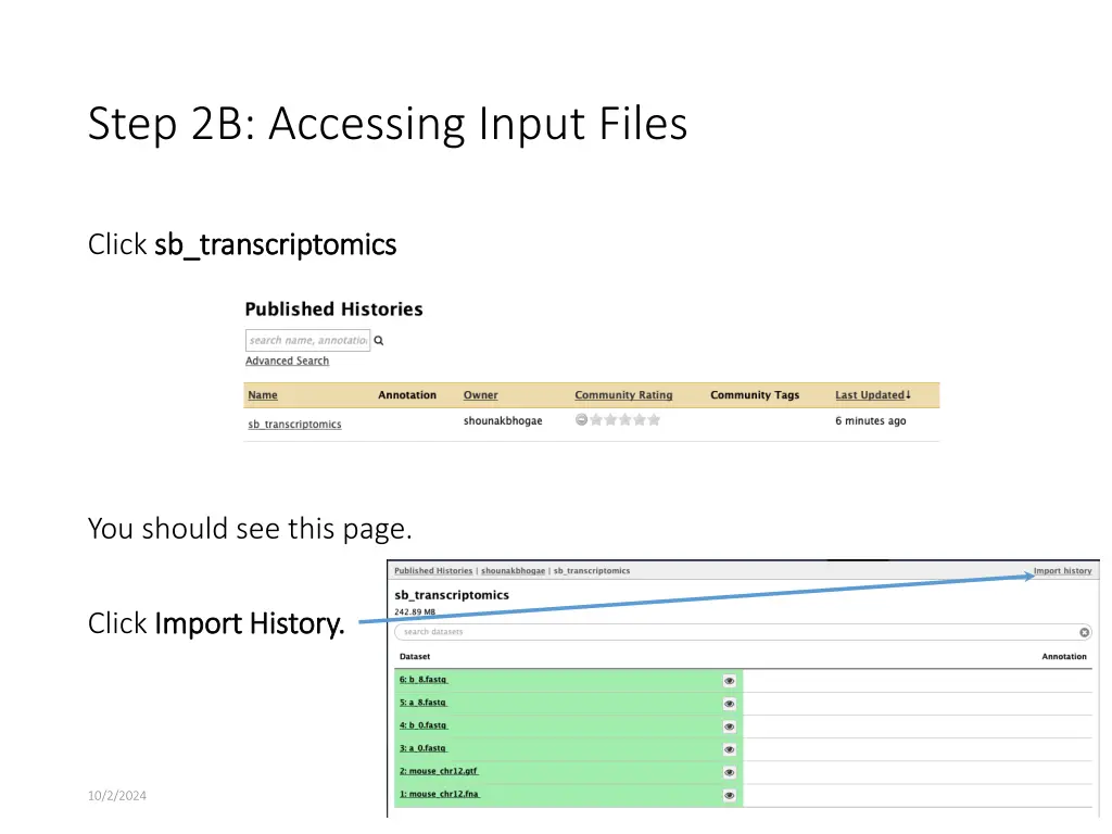 step 2b accessing input files