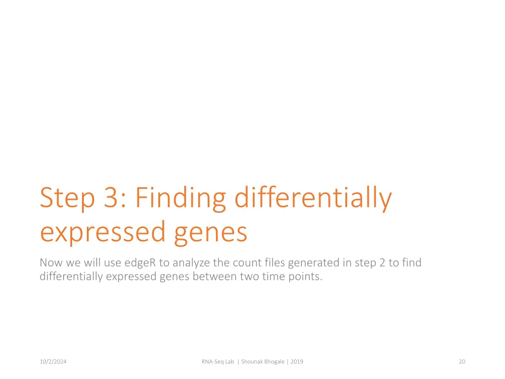 step 3 finding differentially expressed genes