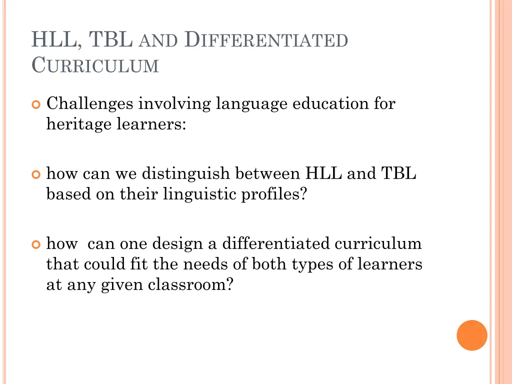 hll tbl and d ifferentiated c urriculum