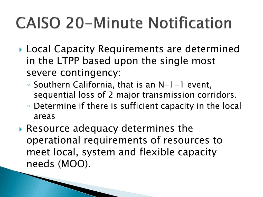 local capacity requirements are determined