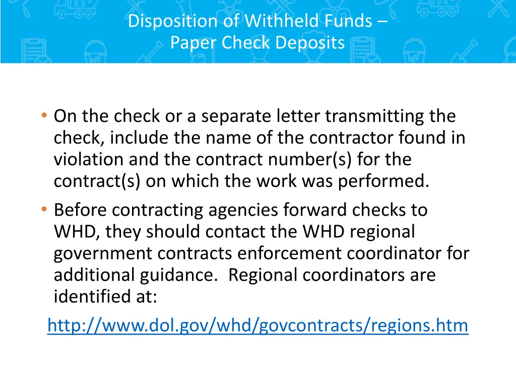 disposition of withheld funds paper check deposits