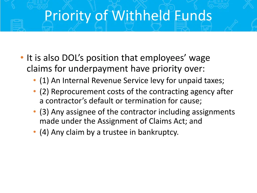 priority of withheld funds 2