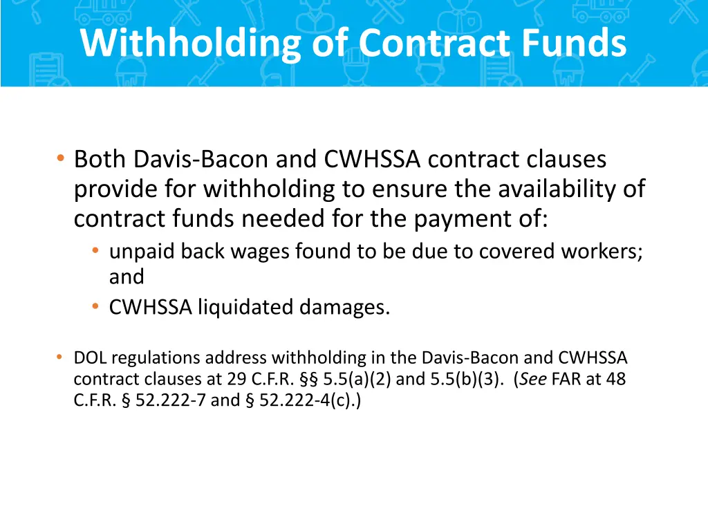 withholding of contract funds 1