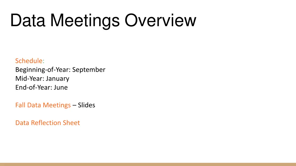 data meetings overview