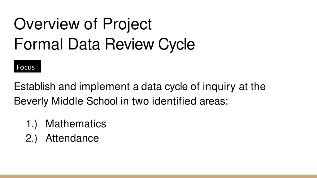 overview of project formal data review cycle