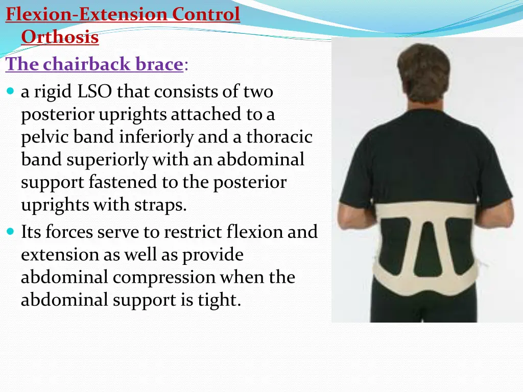 flexion extension control orthosis the chairback