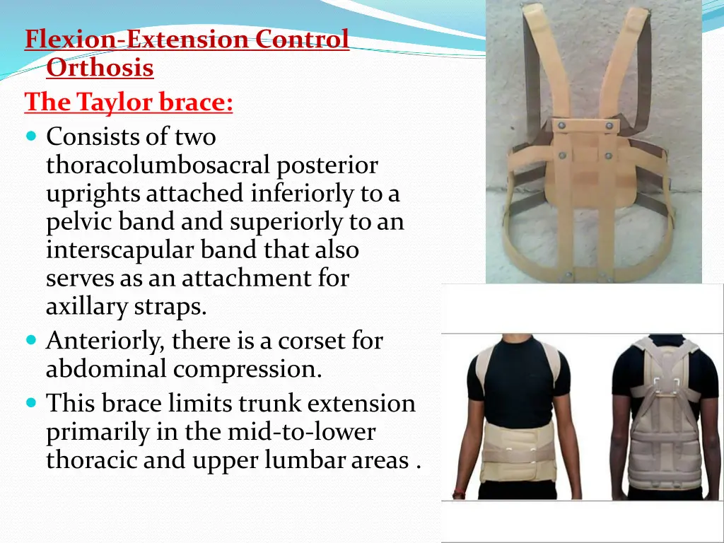 flexion extension control orthosis the taylor