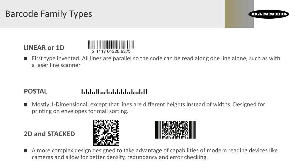 barcode family types