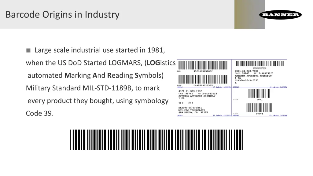 barcode origins in industry