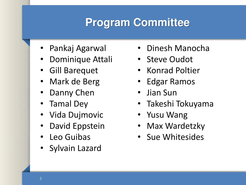 program committee