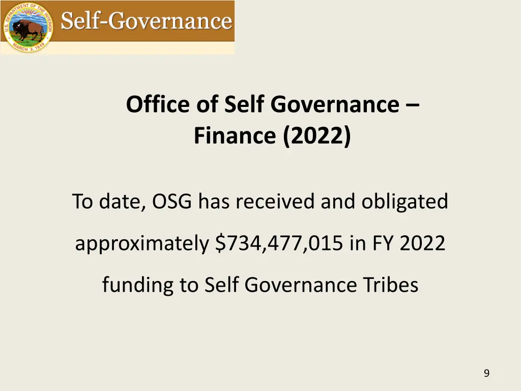 office of self governance finance 2022