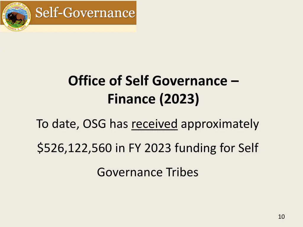 office of self governance finance 2023