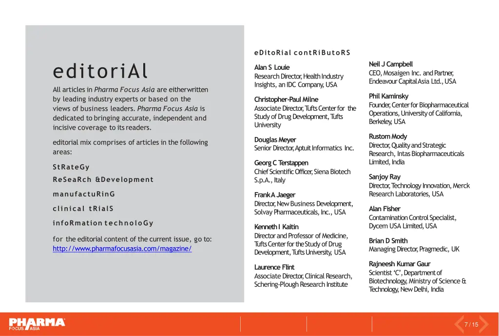 editorial contributors