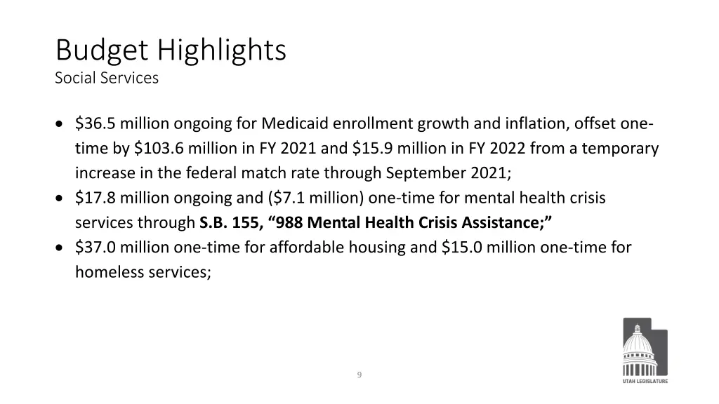 budget highlights social services