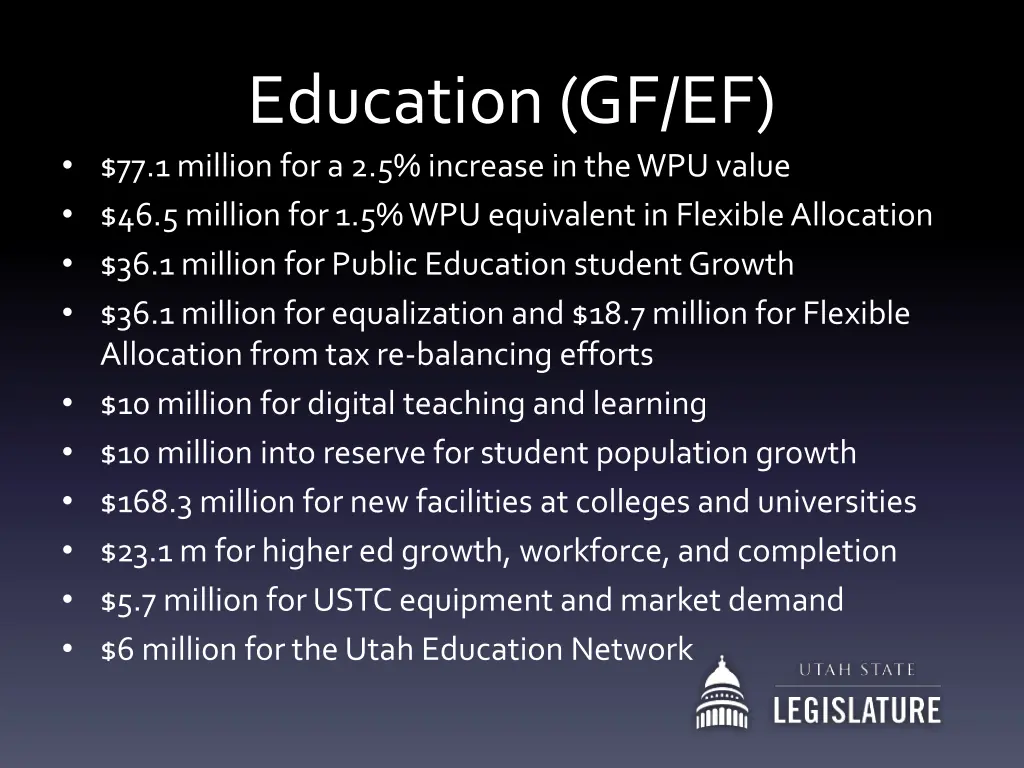 education gf ef 77 1 million for a 2 5 increase