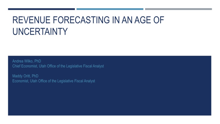 revenue forecasting in an age of uncertainty