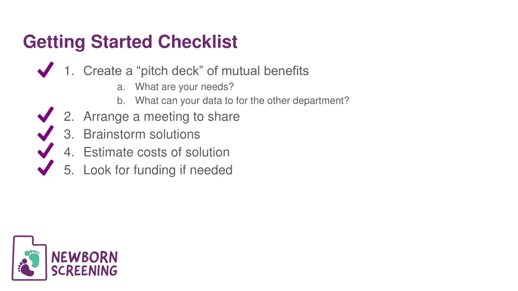 getting started checklist