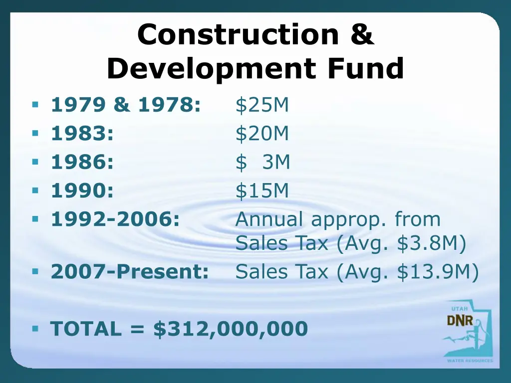 construction development fund 1979 1978 1983 1986