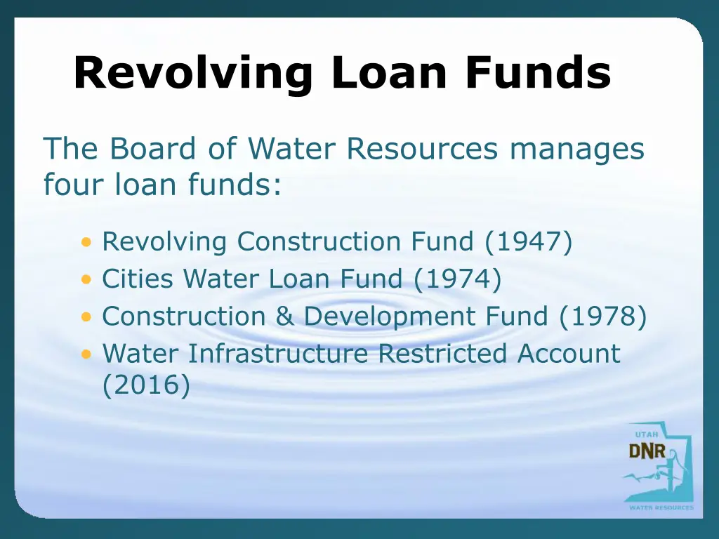 revolving loan funds