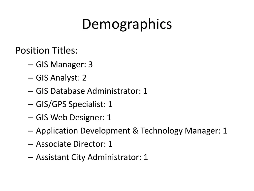 demographics