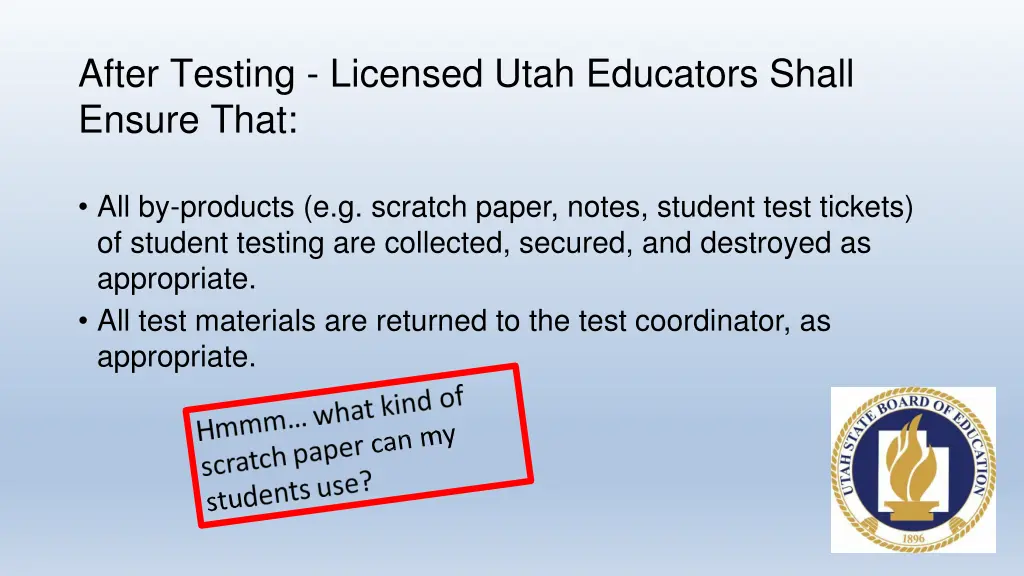 after testing licensed utah educators shall