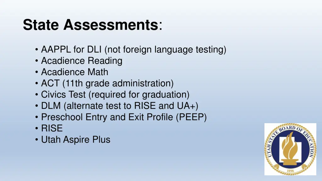 state assessments