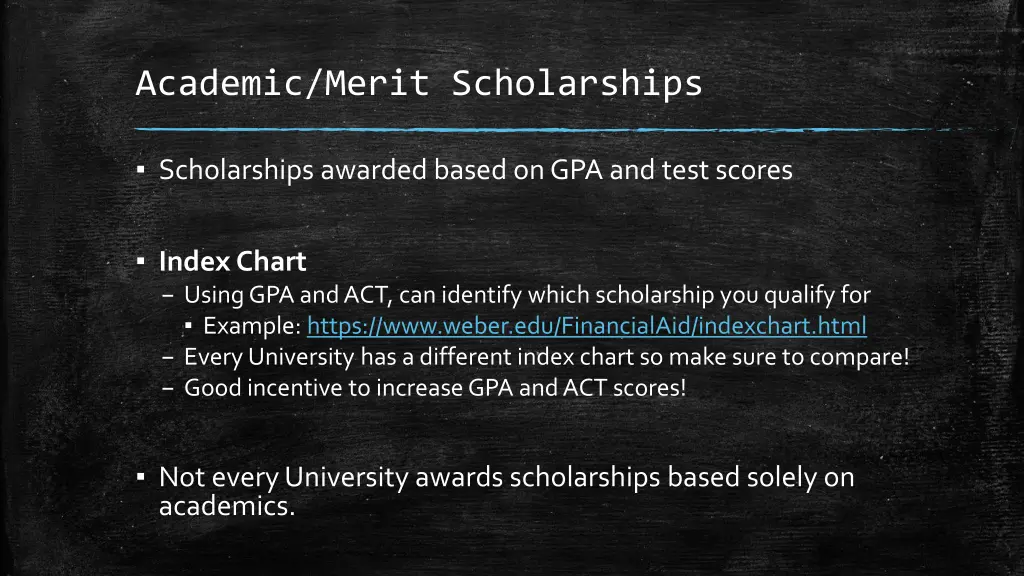 academic merit scholarships