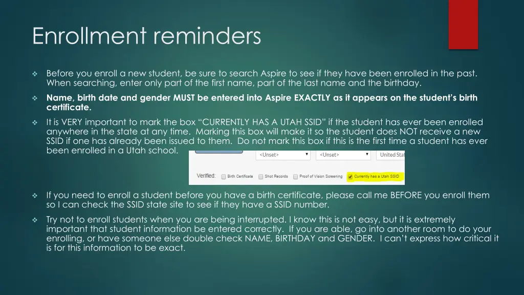 enrollment reminders