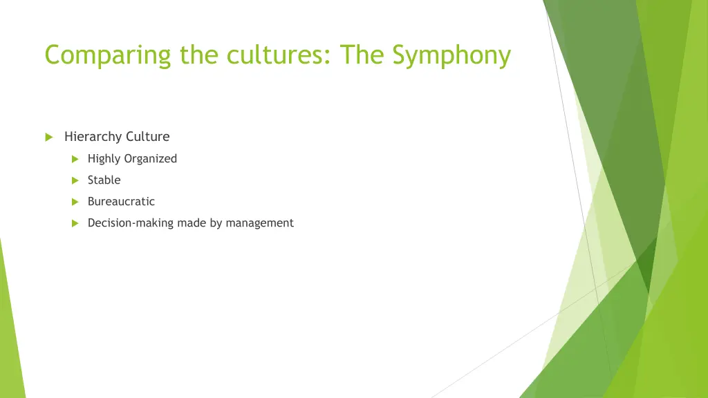 comparing the cultures the symphony