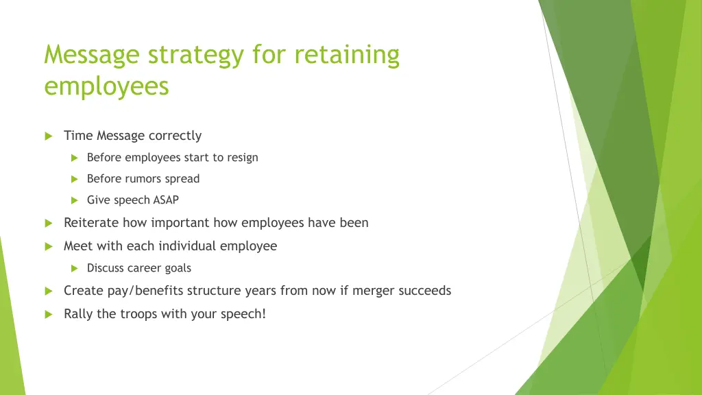 message strategy for retaining employees